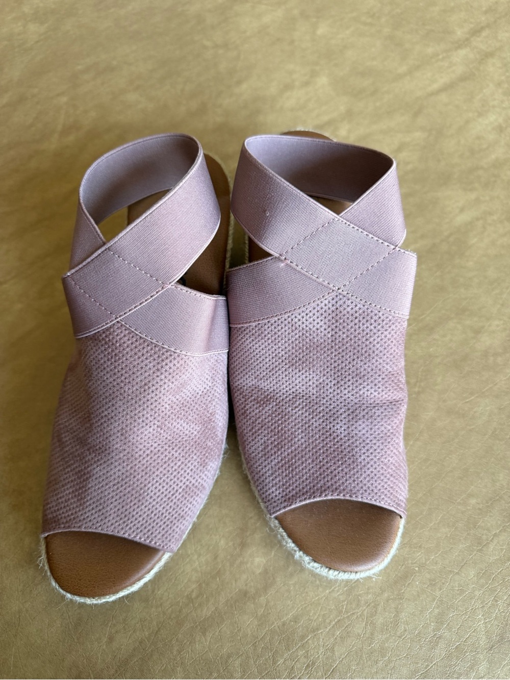 Sonoma Pink Cross-Band Espadrille Wedges